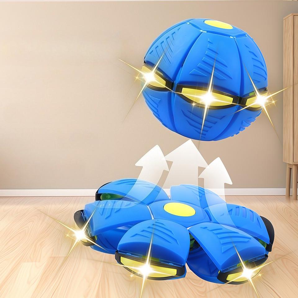 Non-Toxic Glowing Up Magic Saucer Ufo Ball Squishy Transformable Bouncing Ball Toy With 6 Light Parent-Child Interactive Kids Gift
