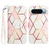 For Google Pixel 9/Pixel 9 Pro Case with Strap Marble Pattern Leather Phone Cover Card Holder
