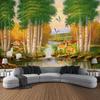 Dream Forest Cabin Oil Painting Wall Art Large Tapestry Mural Decoration Curtain Bedroom Living Room Home Decoration
