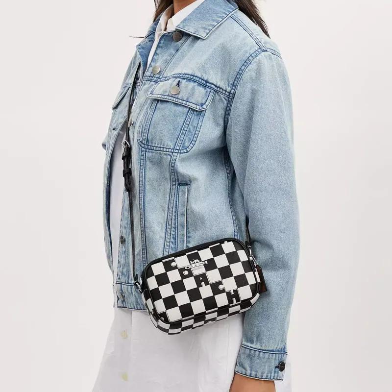 COACH Jamie Canvas Leather Camera Bag , Shoulder Bag , Crossbody Bag Small Women's Black (Unisex) Shoulder Bags CR172 SVA16