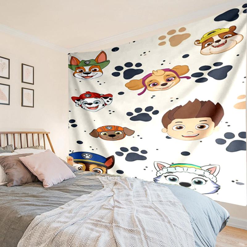 Dog Paw Adventure Tapestry, Unique Design Tapestry, Wall Decor for Bedroom,Livingroom, Playroom,Heartwarming Fan Holiday Gifts