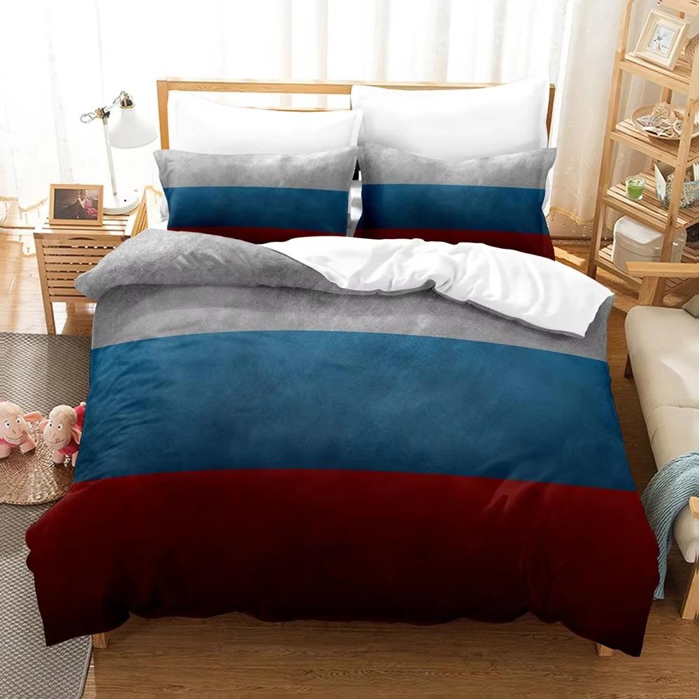 New 3D Print Russian Flag Duvet Cover Teen Bedroom Single Double Queen King Size Duvet Cover Bedding Set Quilt Cover Pillowcase