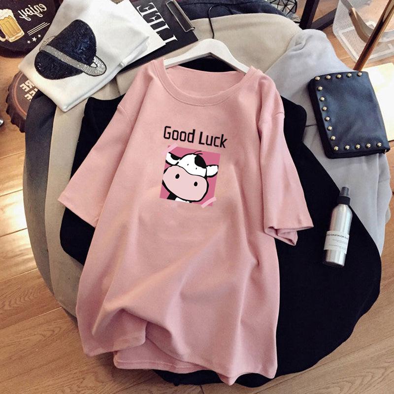 Maternity Summer Short-Sleeve Cotton T-Shirt - Fashionable Loose Fit Mid-Length Top for Expecting Moms (2023)