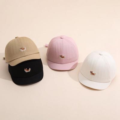 Niedliche Hundestickerei Baby Baseballkappe Frühling Sommer Kurzer Schirm Schirmmütze Kinder Jungen Mädchen Lässig Cartoon Outdoor Sonnenhut