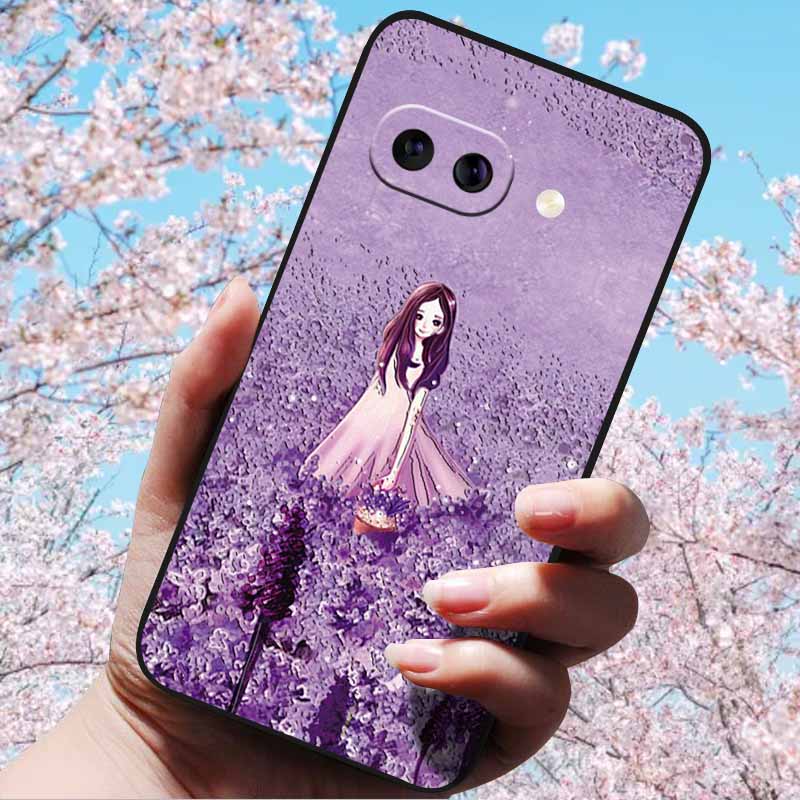 For Google Pixel 9a 3D Relief Flower Emboss Soft Silicone Case Cartoon Painted Back Cover for Google Pixel 9a 9 A 3D Relief Case