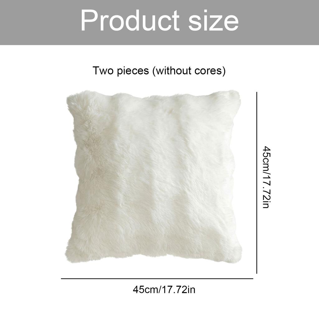 Set aus 2 Kunstfell-Kissenbezügen 18x18 Zoll Dekorative Kissenhülle für Sofa Couch Bett Wohnzimmer Gemütliche Heimdekoration