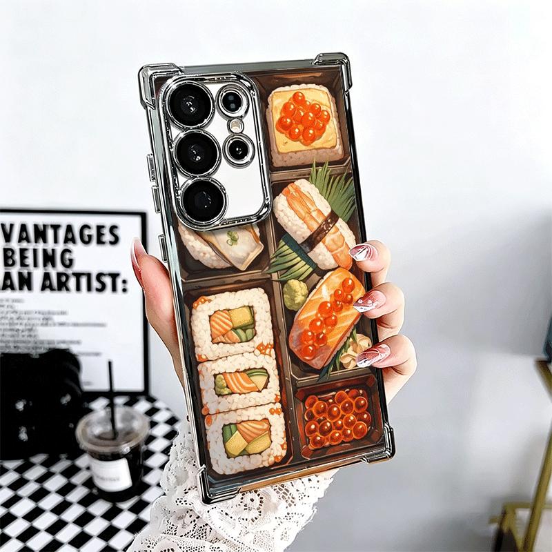 Delicious Sushi Bento Plating Phone Case For Samsung Galaxy S24 S25 FE S26 Edge S23 Ultra S22 S21 Plus S20 Anti-Fall Airabag Cov