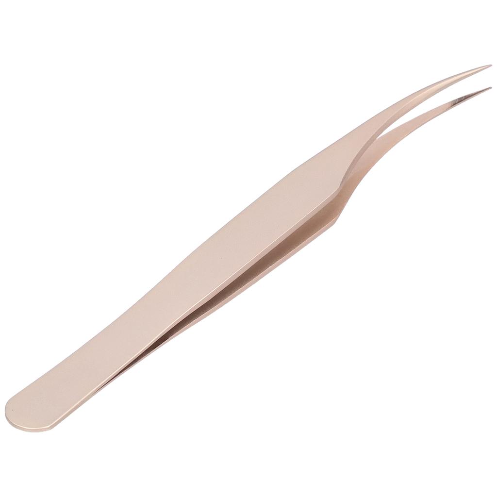 False Eyelashes Grafting Tweezers Fine Tip Stainless Steel Eyelash Extension Tool Tweezers(Gold