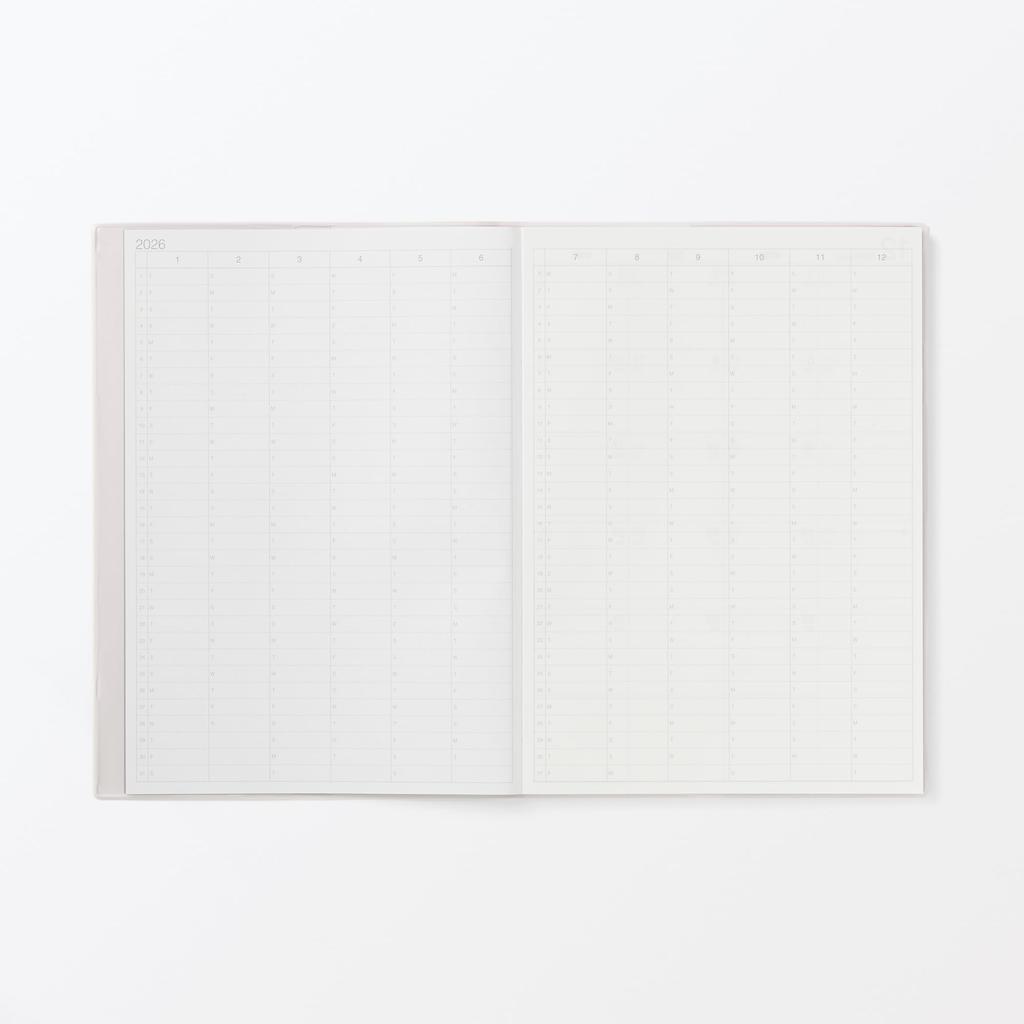MUJI Starting on December White 84854194 Monthly/Weekly Planner, Monday, 2025, B5, Gray,