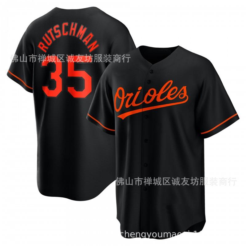 Baltimore Orioles 35 Adley Rutschman Orange Besticktes Baseballtrikot Unisex Fanbekleidung