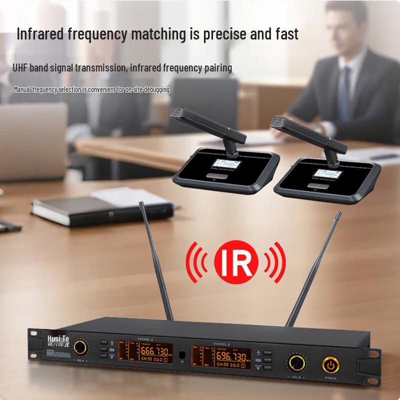 Hust DC-120-2F Wireless Dual Conference Desktop Microphone System (CN version)