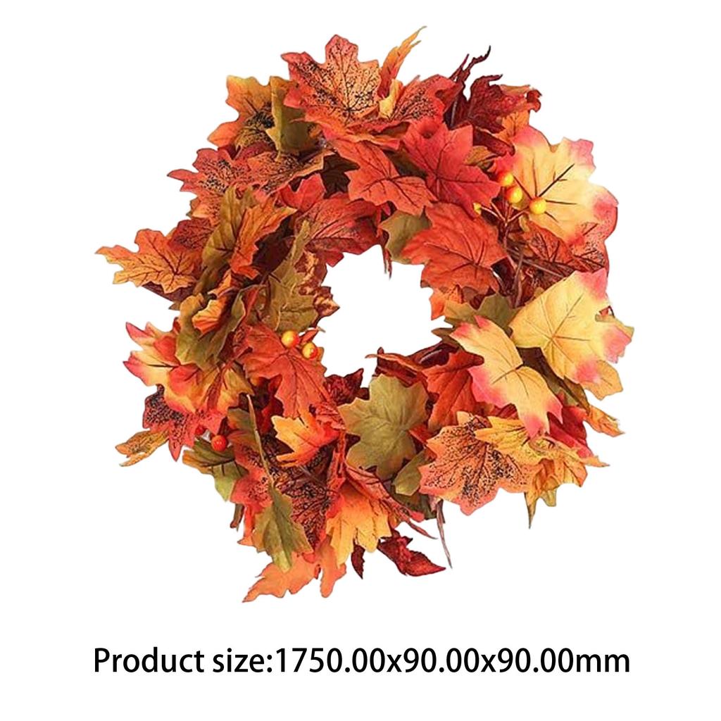 Herbst-Ahornblatt-Girlande Mehrzweck-Erntedankfest-Türkranz Simulation Ahornblatt Rattan für Kamin Party Weihnachten