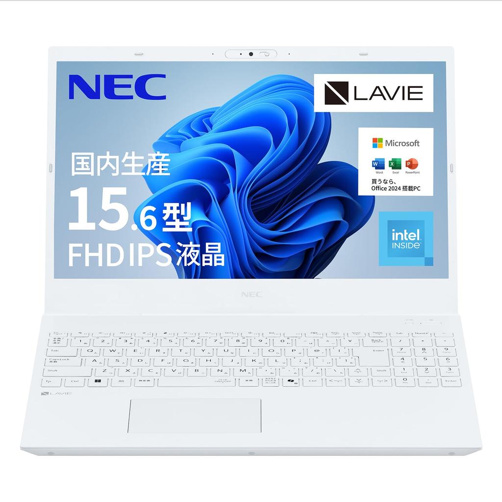 NEC LAVIE N15 Laptop In Domestically Produced U300 8GB 256GB MS Office Windows Battery Pearl White 15.6-inch (Made Japan) - (Summer 2025) - Intel®