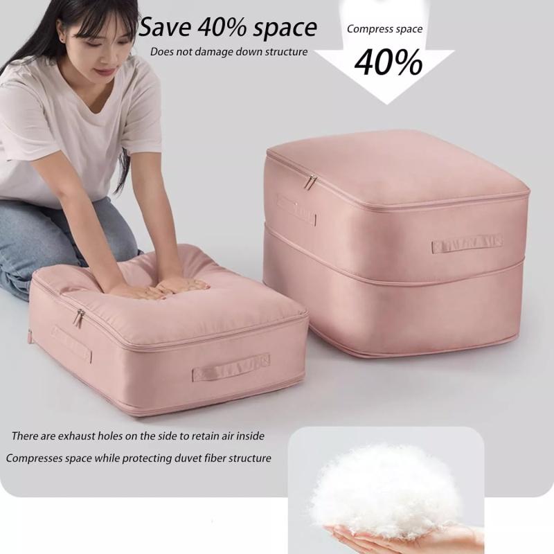 Ultra Space Saving Self Compression Organizer Bedroom Clothes Storage Bag Zipped