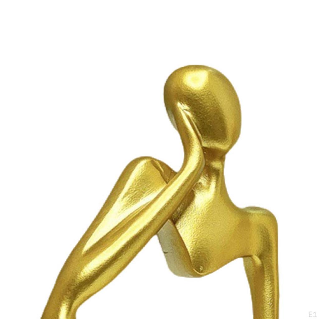 3 Pieces Thinker Statue Resin Figurine Decorative Minimalist Sculpture Desktop Ornament for Bedroom