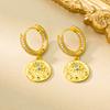 Yaoquan Cross Border New Product Micro Inlaid Zircon Copper Plated 18K Gold Devil's Eye Earrings Niche Light Luxury Buckle