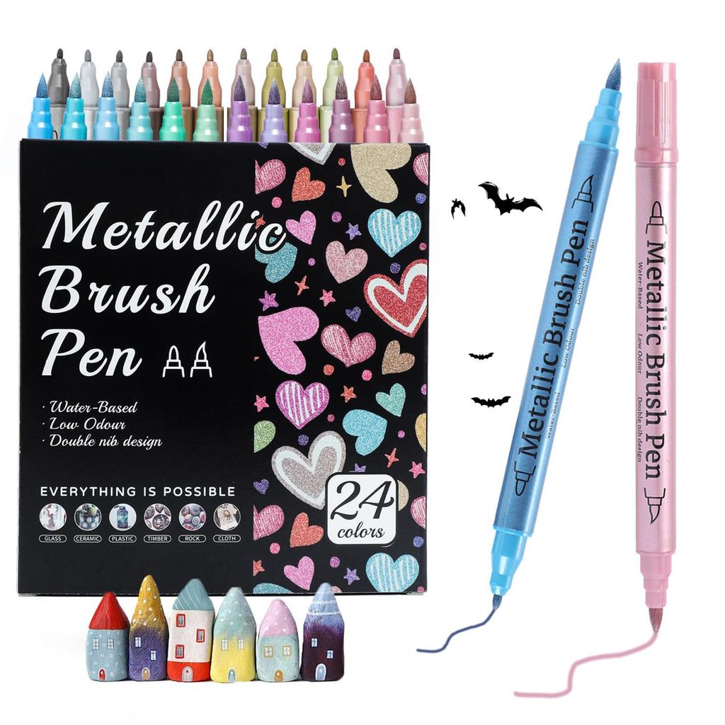 Acrylic Dual-Tip Marker Pens for Students and Kids - Doodling and Painting Set