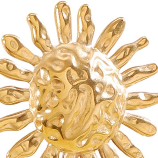 Böhmische Ohrringe Halskette Unregelmäßige Kette Imitation Perlen Halskette Retro Abgenutzte Sonnenform Ohrstecker Gesicht Schlankmachender Schmuck
