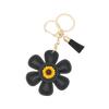 Creative Sunflower Bag Charm Keychain Pu Leather Pendant Keyring Sweet Charm Flower Hanging Bag Backpack Deco Accessory Gift