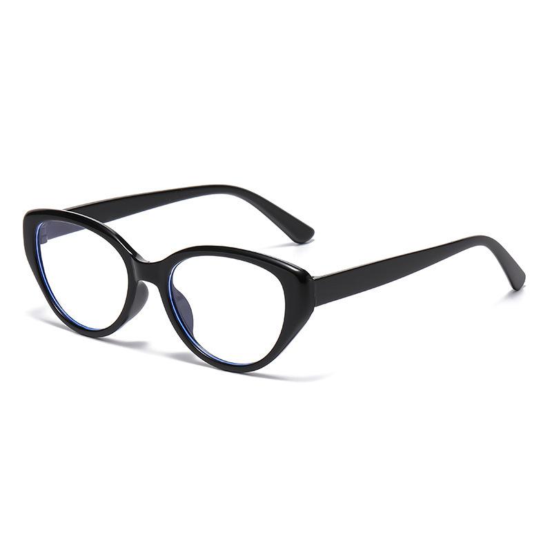 Anti-blue reading glasses fashionable cat eye minimalist style plain face thin in the elderly single light reading glasses