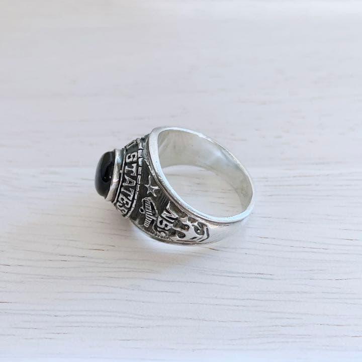 Used USED No. 14: U.S.NAVY Military Ring SV925 Silver