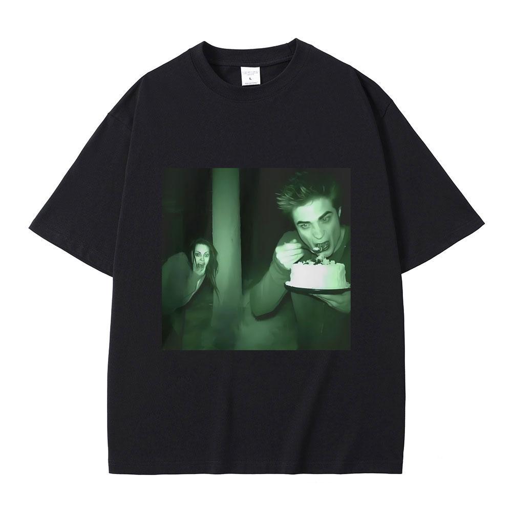 

Смешные футболки с принтом торта с рейтингом Эдварда и Беллы из «Сумерек», футболка с мемом Роберта Паттинсона, мужская мода, футболки оверсайз 3XL