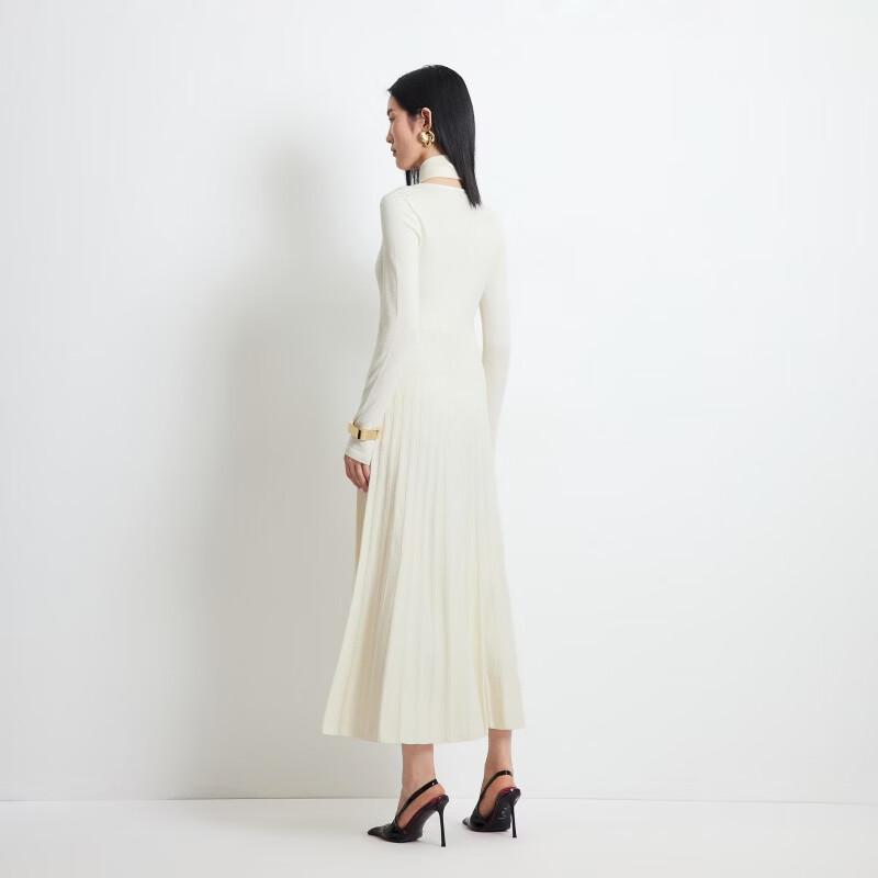 VEROMODA Women's V-Neck Long Sleeve Wool Blend A-Line Dress