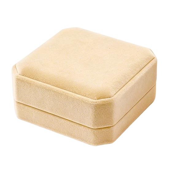 Jewelry Box, with Velvet Interior Shock-Proof Scratch-Proof Organizer, Apricot Soft Plush Jewelry Case for Rings Earrings Necklaces