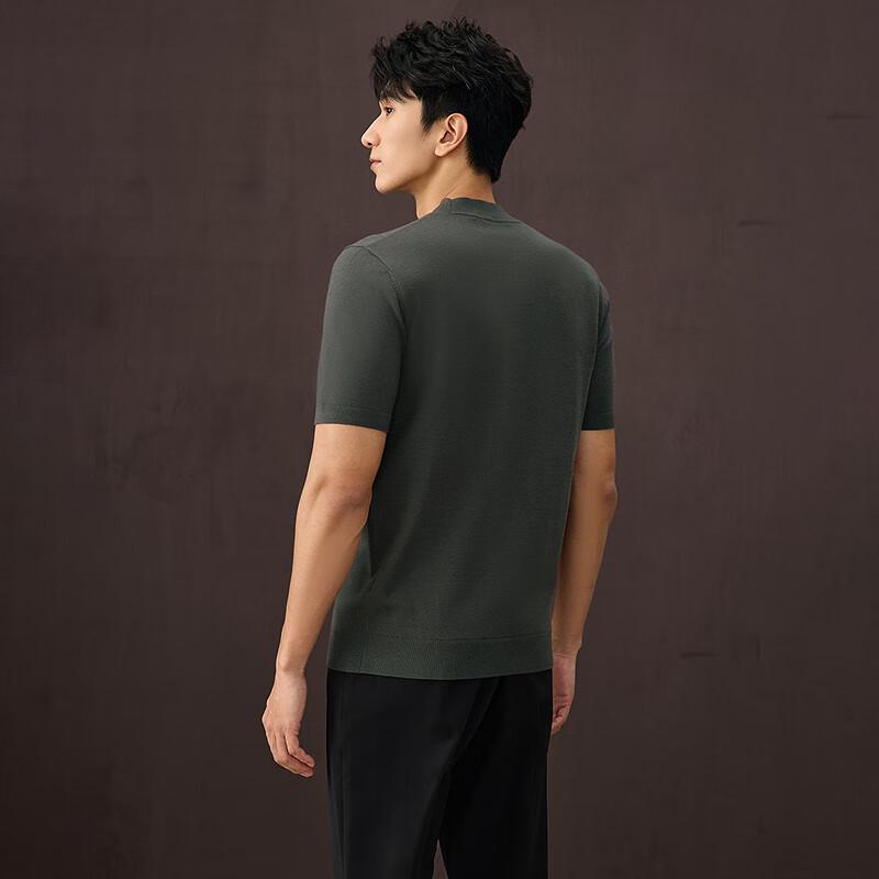 HLA Men's Soft Business Casual Short-Sleeve Knit Sweater