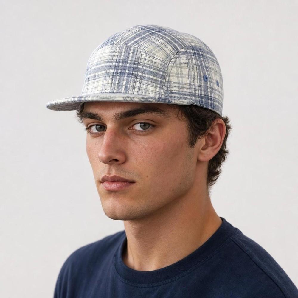 Retro Plaid Baseball Hats Breathable Sunshade Hats Fashionable Peaked Caps  Women