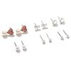 Stud Earrings Set For Women Statement Heart Star Snowflake Flower  Pearl One Week Minimalist Set Of Earrings Gift