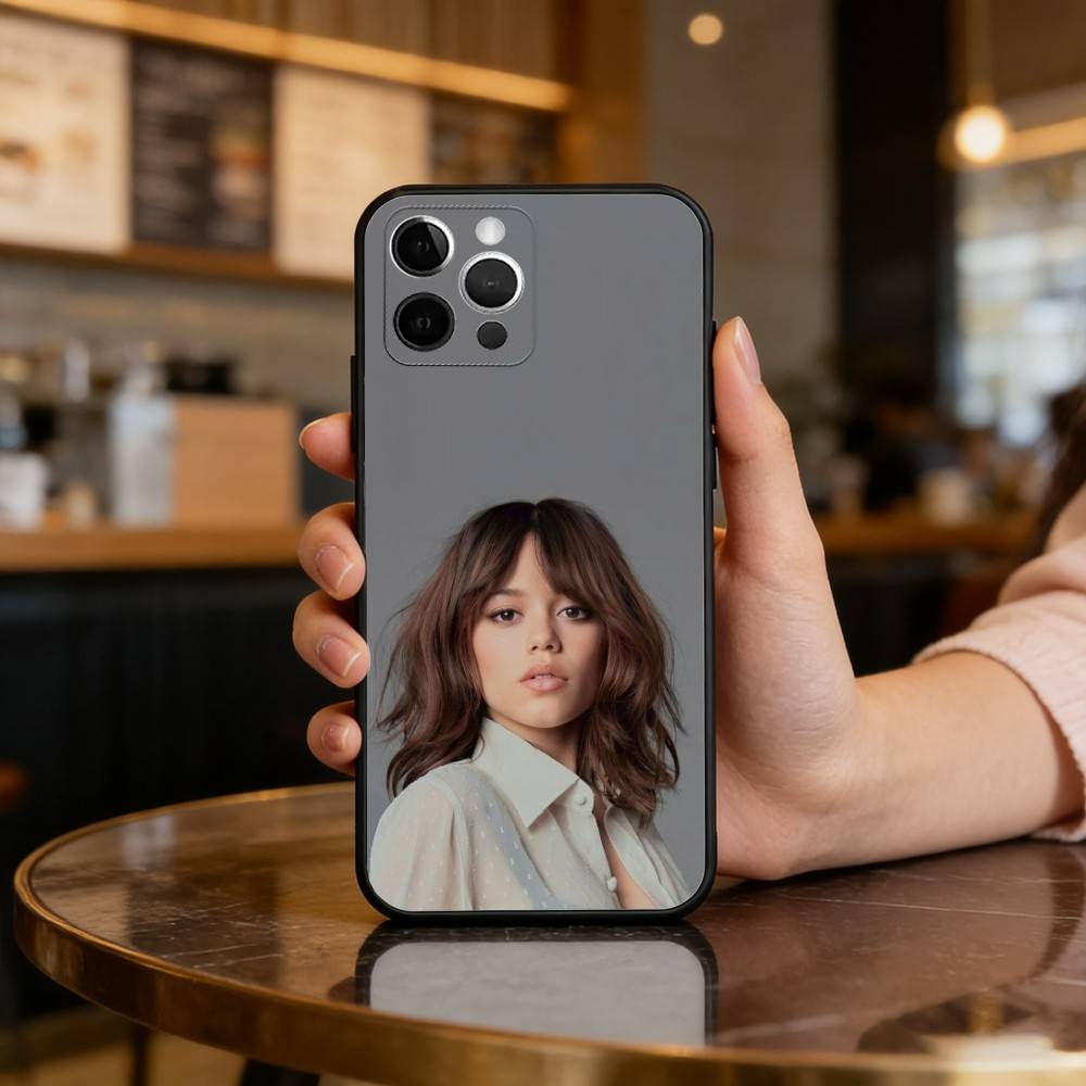 J-Jenna O-Ortega-GA Phone Case For iPhone 17,16,15,14,13,12,11 Plus,Pro Max,Soft Silicone Black Cover