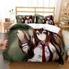 3D-Druck Anime Steins Gate Bettwäsche-Set Doppelbett Twin King Weiche Bettbezug Warme Decke Kissenbezug Junge Männer Junge Frauen Erwachsene Schlafzimmer