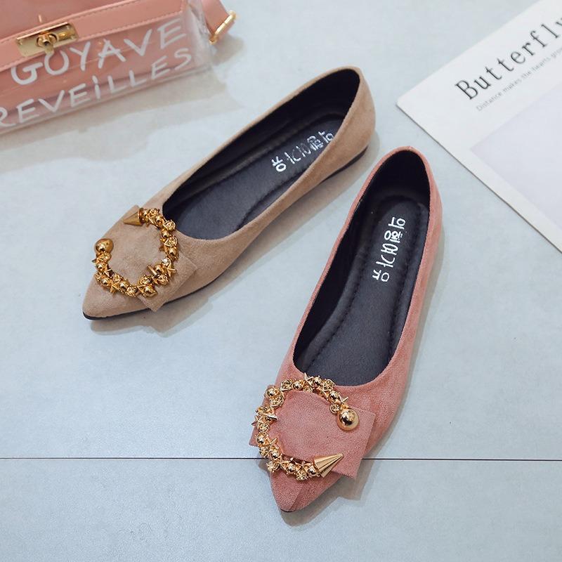 Single shoes women's spring and summer new shallow mouth pointed flat shoes women's soft sole professional black lazy one-pedal women's shoes