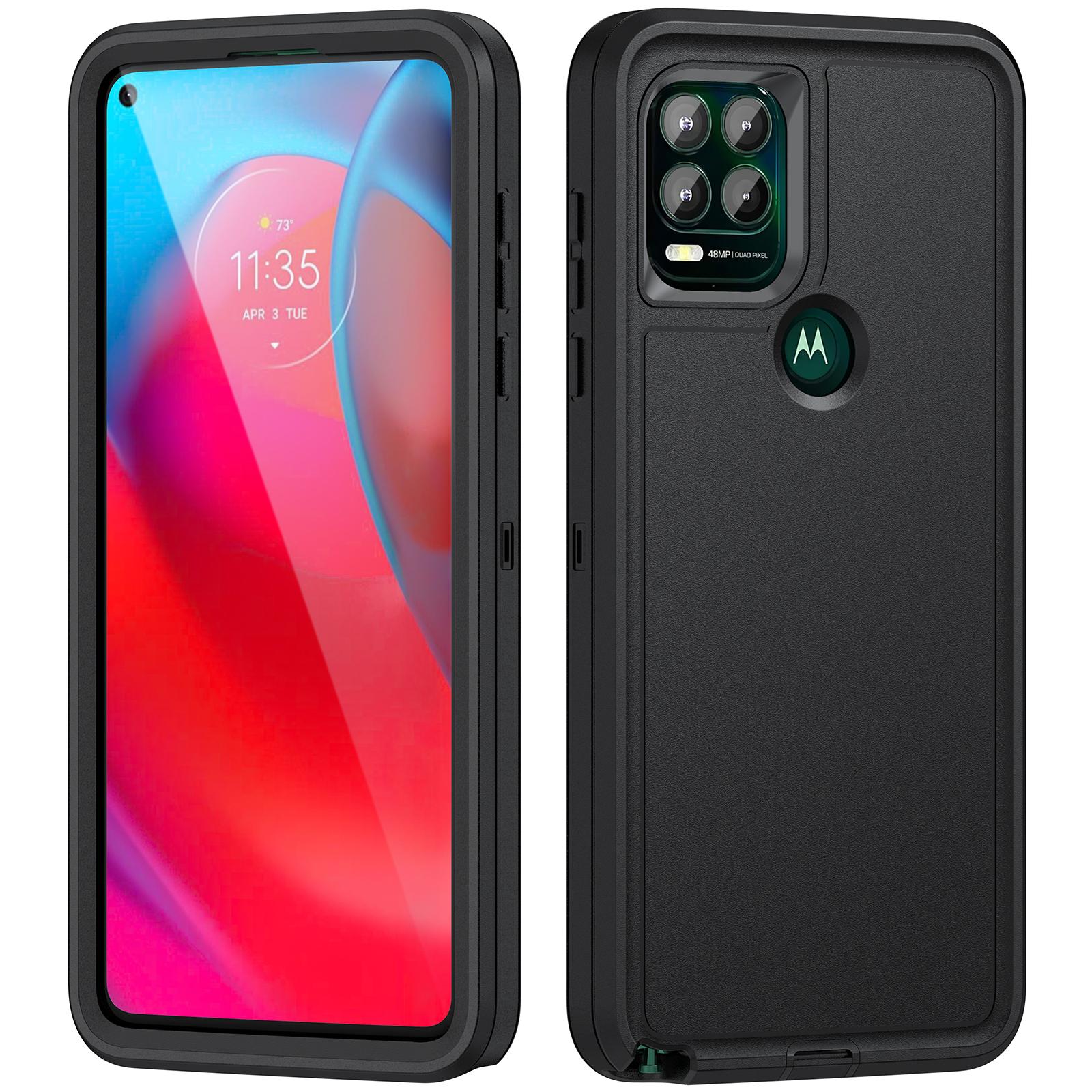 

Для Motorola Moto G Stylus 5G (2021) Противоударный гибридный чехол для телефона из ПК+ТПУ+ПК Black