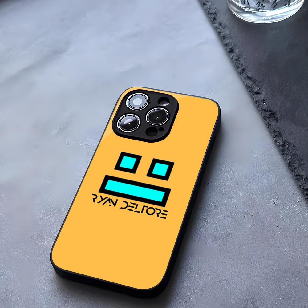 Geometry Dash Game Phone Case Tempered Glass For IPhone 17 13 14 16 12 15 11 Pro Max Plus Mini X XR SE2020 Coque