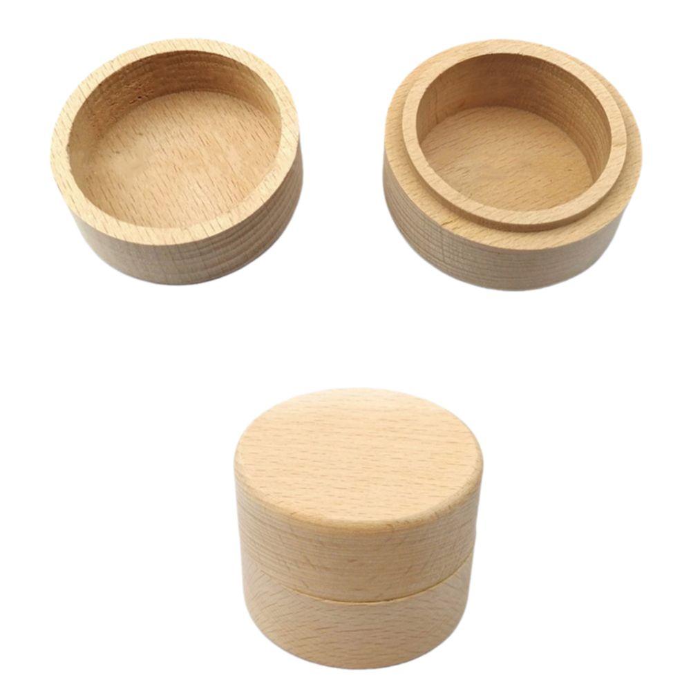 5cm Round Jewelry Box Necklace Organize Primary Teeth Storage Durable Wood Storage Box  Gift Box