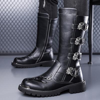 Tendência de Rua Botas de Motocicleta Masculinas de Cano Alto Moda Botas Ocidentais de Cowboy para Exterior Botas de Neve Macias Confortáveis de Alta Qualidade