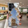 Gehärtetes Glas Handyhülle für Samsung Für Galaxy S26, S21, S22, S23, S24, S25, FE, Ultra und Plus Serie — Süßes Kätzchen Design