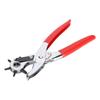 Red Handles Belt Hole Punch Plier Double-Leverage Mechanism Adjustable Rotary Watchband Hole Puncher