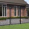 151092 vidaXL Gate and Spear Top Black 103x200 Cm Powder-Coated Steel