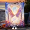 1pc Angel's Wings Sparkle Print Blanket, Flannel Blanket, Soft Warm Throw Blanket Multi-purpose Blanket For Couch Sofa Bed Offic