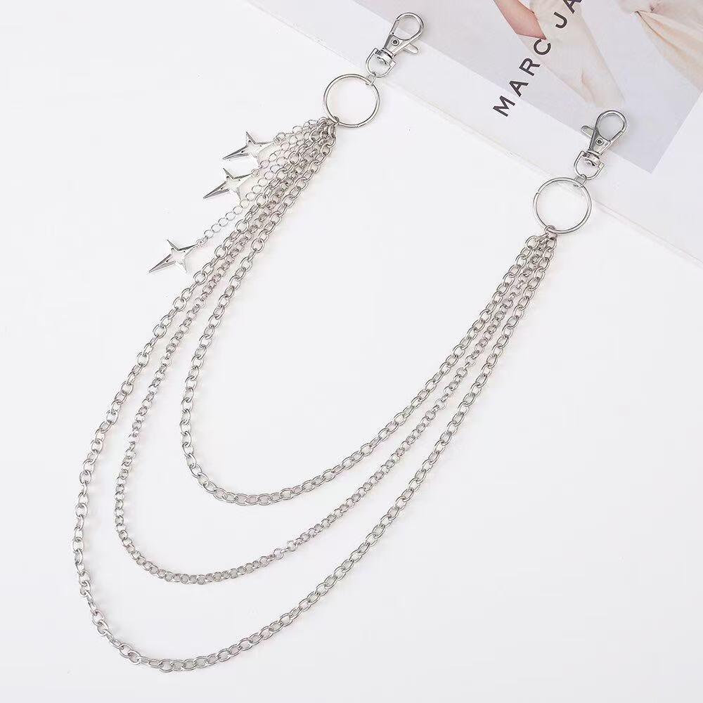 Trendy Multi-layer Star Pendant Pants Chain - European & American Style
