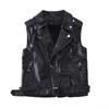 Chaleco Infantil para Niños Chaleco Chaqueta para Niños Primavera Otoño Liso Chaleco Infantil Niño Cuero PU Sin Mangas Ropa Exterior