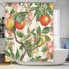 Bunter Frühlingsfrucht Duschvorhang Badezimmer Deko für Badezimmer mit Blumen Rosa, Grün Gelbes Design Wasserabweisendes Gewebe Größe