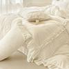 French Style Four-Season Model, White 100 Washed Cotton Lace Four-Piece Set, Quilt Cover, Polished Sheets, Cream Wind 4Ins Wind