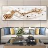 Modern Abstract Golden Wine Glass Boat Canvas Painting Posters and Prints Wall Picture for Living Room Home Decor No Frame