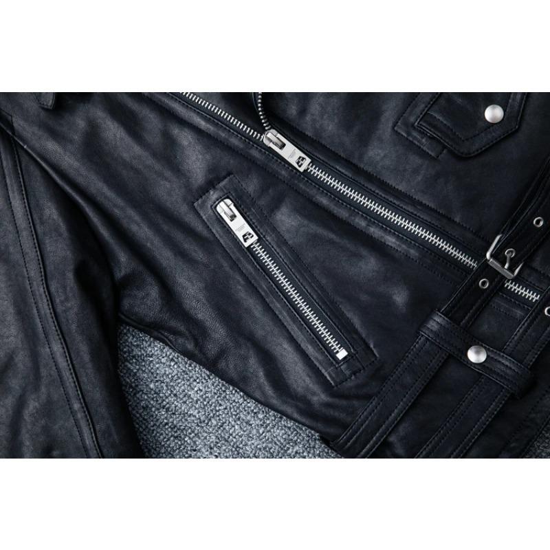 Chinese Size Soft Thick Sheepskin Genuine Leather Jacket Men Motocycle Biker Jackets Men Leather Jacket Riding Coat Winter Clothes Autumn