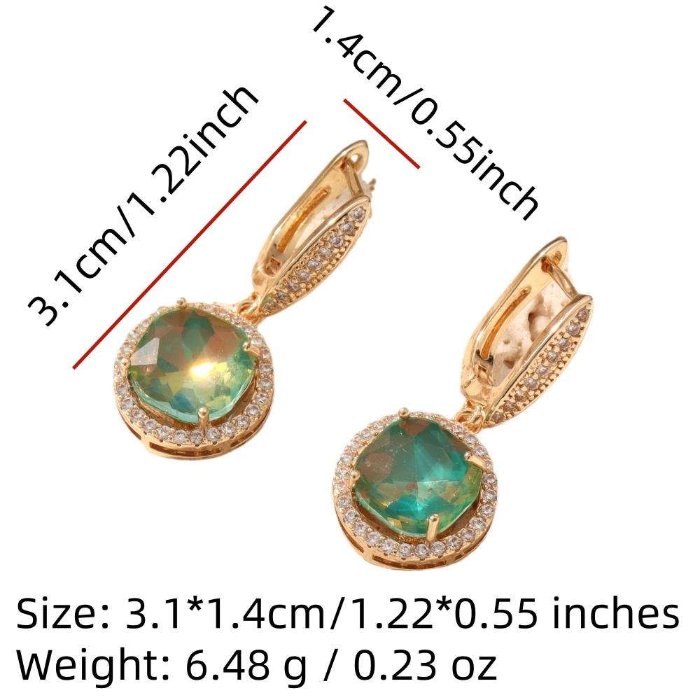 Fashion Round Dangle Earrings for Women New Golden Zirconia Drop Earring Wedding Party Jewelry Accessories
