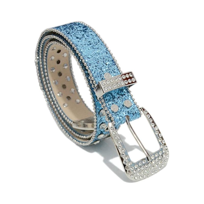 Nightclub Waist Belt Shinning Full Sequins Belt for Woman Men Jeans Formal Dress